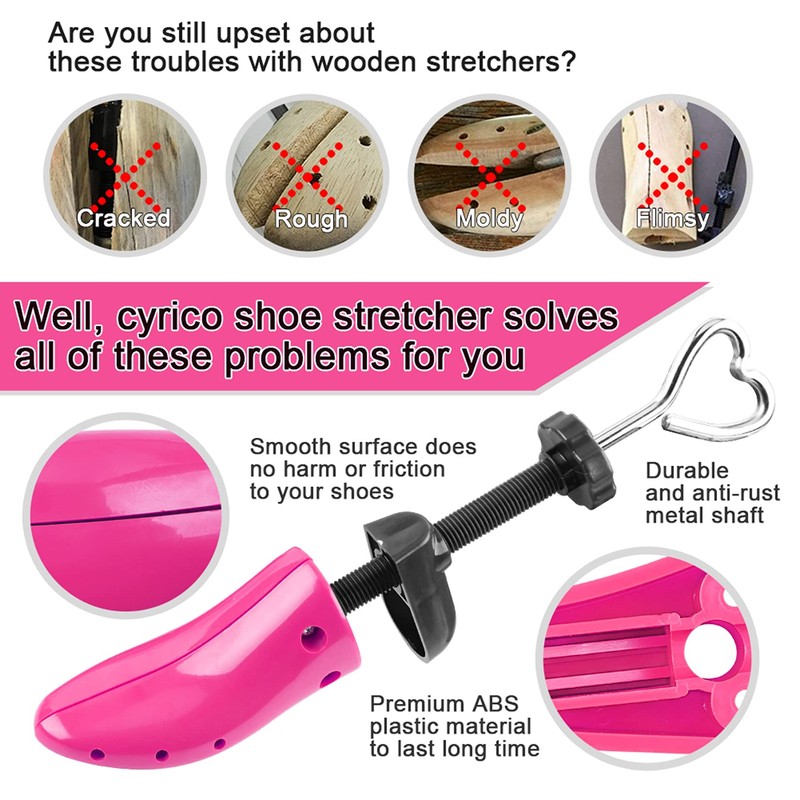 cyrico Shoe Stretcher Women 4-way Shoe Expander Widener Shoe Tree