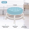HPONQIONE Round Rolling Low Stool- PU Leather Low Stool 360°