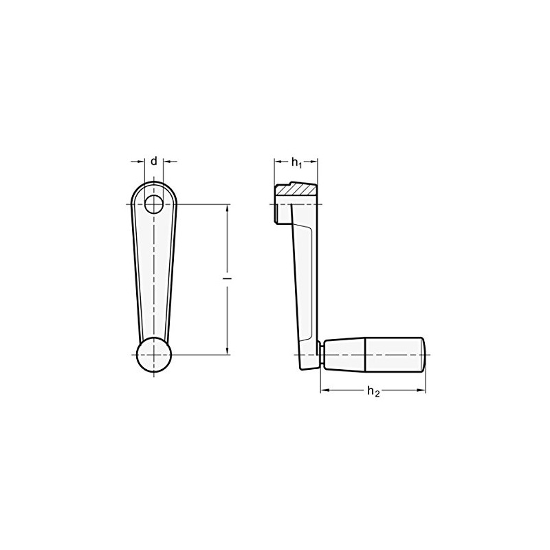 Ganter Standard Elements GN 471, 80, B10 – Handkurbeln, black, GN 471-125-B14