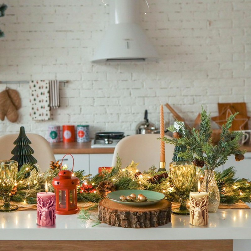 Elk Candle Moulds for Candle Making, Deer Pattern Pillar Candle