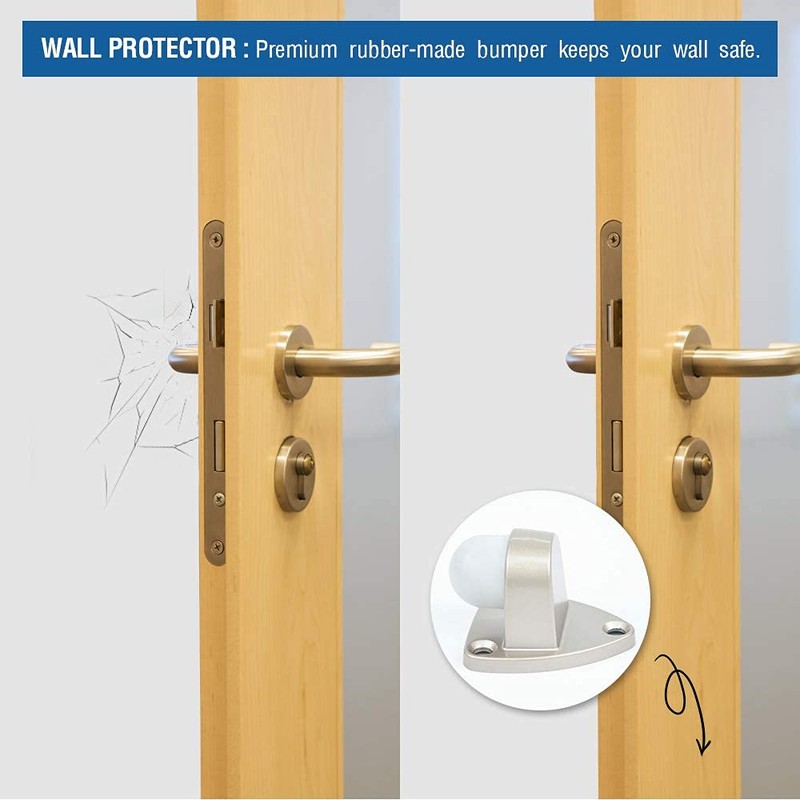CG PLUS Floor Door Stopper with Rubber pad 2pack, Circle