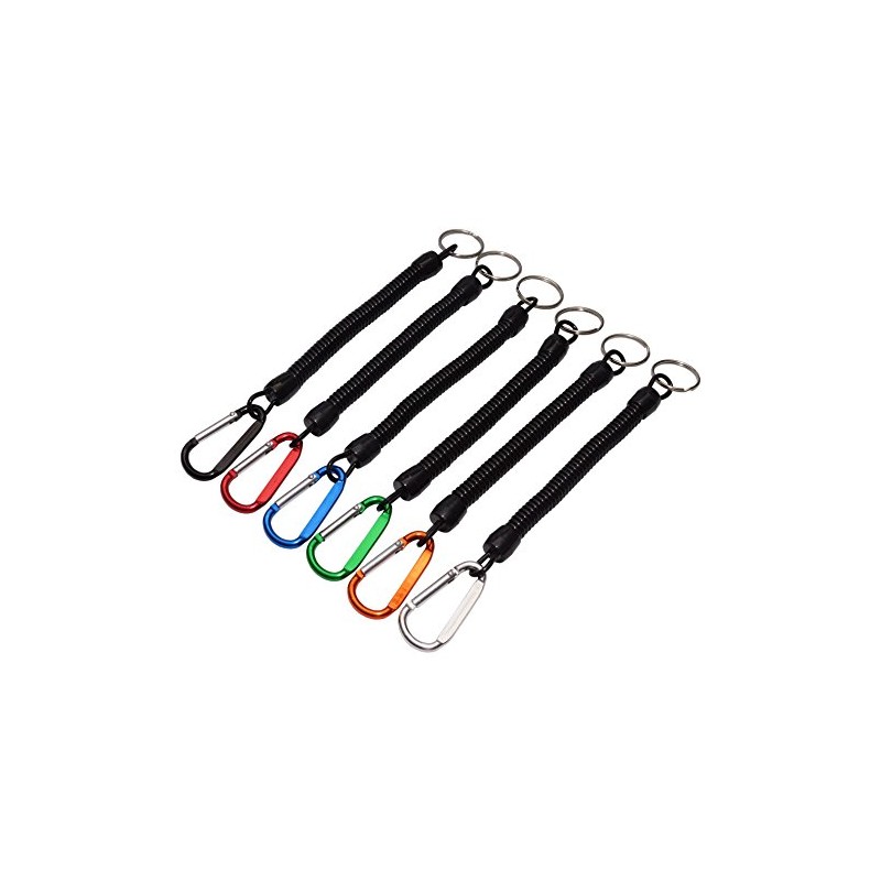 KOYOKOMA Spiral Keychain Set of 6 with Carabiner Keyring, Keyring,