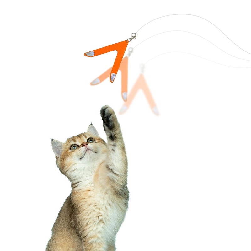 FLUFFIES Cat Toys Wand Replacement (6 Pieces) Cat Feather Toy