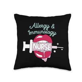 Allergy & Immunology Nurse Cute RN Allergy Nursing Hot Lips Throw Pillow