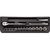 Kyoto Machine Tools (KTC) Socket Wrench Set, TB210B, Insertion Angle: 0.25 inches (6.3 mm), 13 Pieces, 1 Set