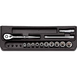 Kyoto Machine Tools (KTC) Socket Wrench Set, TB210B, Insertion Angle: 0.25 inches (6.3 mm), 13 Pieces, 1 Set