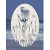 Oval Mermaid Etched Window Decal Vinyl Glass Cling - 26"