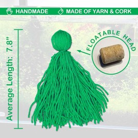 ARSTBETY Fish Spawning Mop Green, Floating Fish Spawn Breeding Mop for Fish Tank, Aquarium Grass Decoration for Fishes Eggs Laying(2 Pack)