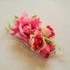 Fangsen Wedding Pink Artificial Rose Flower Floral Comb With Spring