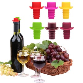 Cowboy Hat Wine Bottle Stopper Reusable Unbreakable Replacement Keep Fresh Tools Colorful Leakproof Seal Fun Stoppers Cute Wine Toppers for Preserver（Set of 6)