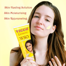 Vicco Turmeric WSO Skin Cream, Turmeric Face Cream, Turmeric Cream, Suitable for All Skin Types, 100% Natural, (Pack of 3 x 2.82 oz)