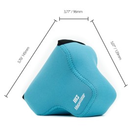 MegaGear MG1167 Ultra Light Neoprene Case with Carabiner for Panasonic Lumix DC-DC-FZ82, FZ80, DC-FZ70, FZ72 Camera - Blue