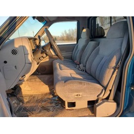 Durafit Seat Covers Made to Fit 1995-2000 Chevy Silverado and GMC Sierra Solid Bottom Split Back Bench with Opening Center Armrest. Dual Electric, Lumbar Controls. Made in Dark Gray Velour.