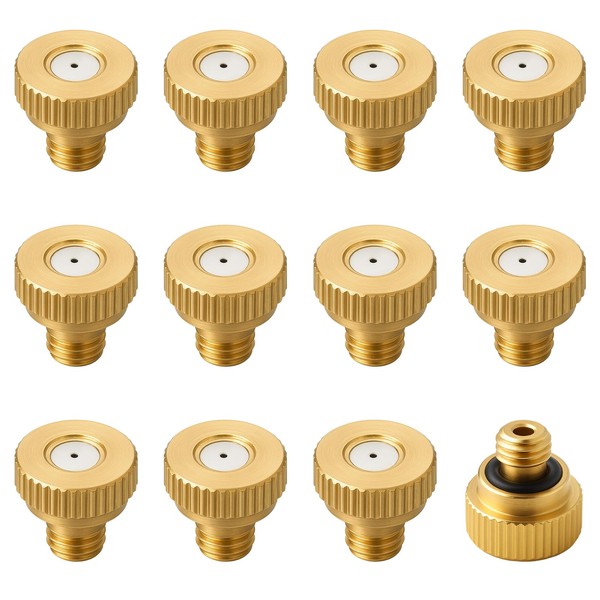12 Pack Brass Misting Nozzle Plug - 10/24 Screw Thread