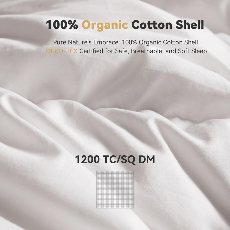 Three Geese Luxury Down Comforter Full Size, All-Season Duvet Insert