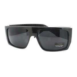 JuicyOrange Locs Sunglasses Mens Flat Top Square Gangster Mob Fashion Shades Black, 5.625w x 1.875h