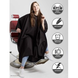 Barbertex Germany Adult Hairdressing Cape Extra Large Flexible Hook Closure Washable at 60°C Quick Drying Soft & Light