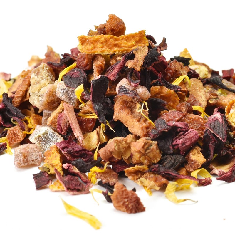 Teavivre Sweet Peach Hibiscus Fruit Tea, Caffeine Free Loose Leaf