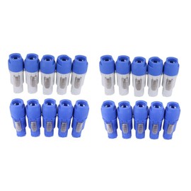 Daiilg 20PCS 3 Pin Male Powercon Connector NAC3FCB Speakon Plug 20A 250V AC Power Plug Connector Blue and Grey White