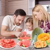 3-in-1 Obstschneider aus Edelstahl, Melonenschneider, Wassermelonen Schneider mit Obstgabeln, Sommer