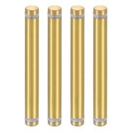 QUARKZMAN Pack of 4 Stainless Steel Wall Spacers, 12 x 100 mm Standoff Bolts, Spacer Screws for Acrylic Glass, Sign Holder, Advertising Boards, Gold