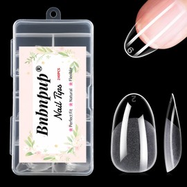 BnbnPup 240 Stück Künstliche Nägel Kurz – Natürliche Kurze Nagelspitzen mit 12 Größen, Halbmatt & Transparent, Ultradünnes Design für Alltag (Kurze Ovale)
