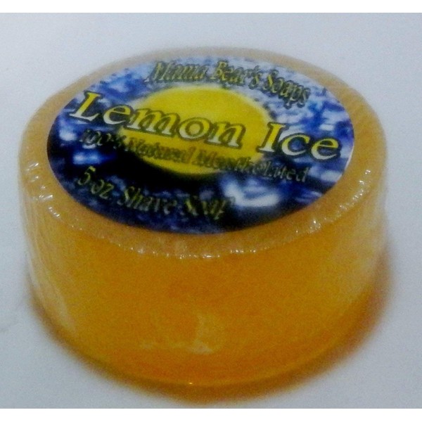 Lemon Ice Natural Mentholated Shave Soap with Italian Lemon Essential Oil