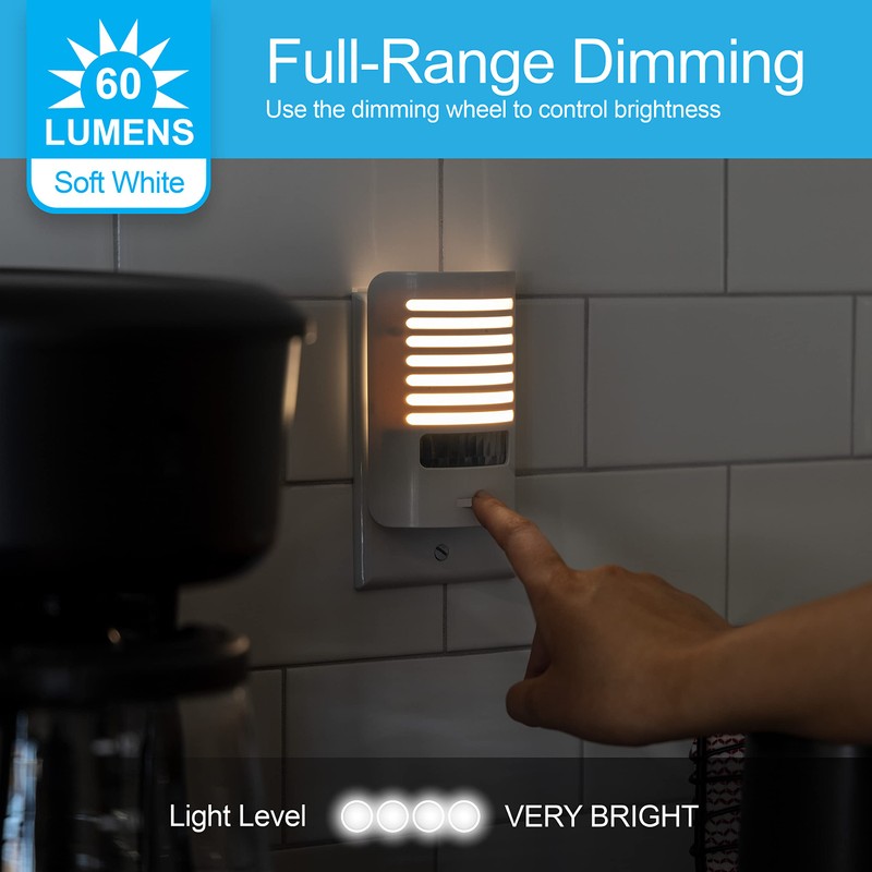 GE LED Night Light, Motion Sensing, Dimmable, Louver Shade, White,