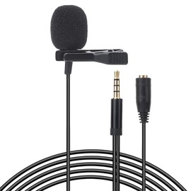 Lavalier Lapel Microphone, Portable Dual Clip-on Omnidirectional Mic with 3.5mm Plug Compatible with Laptop, Mobile Phones, PC, SLR Cameras
