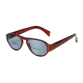 Calabria 4370SB Pilot BiFocal Reading Sunglasses +2.25 Burgundy Red/Grey Men Women Bi-Focal Sun Glass Readers Trendy Vintage