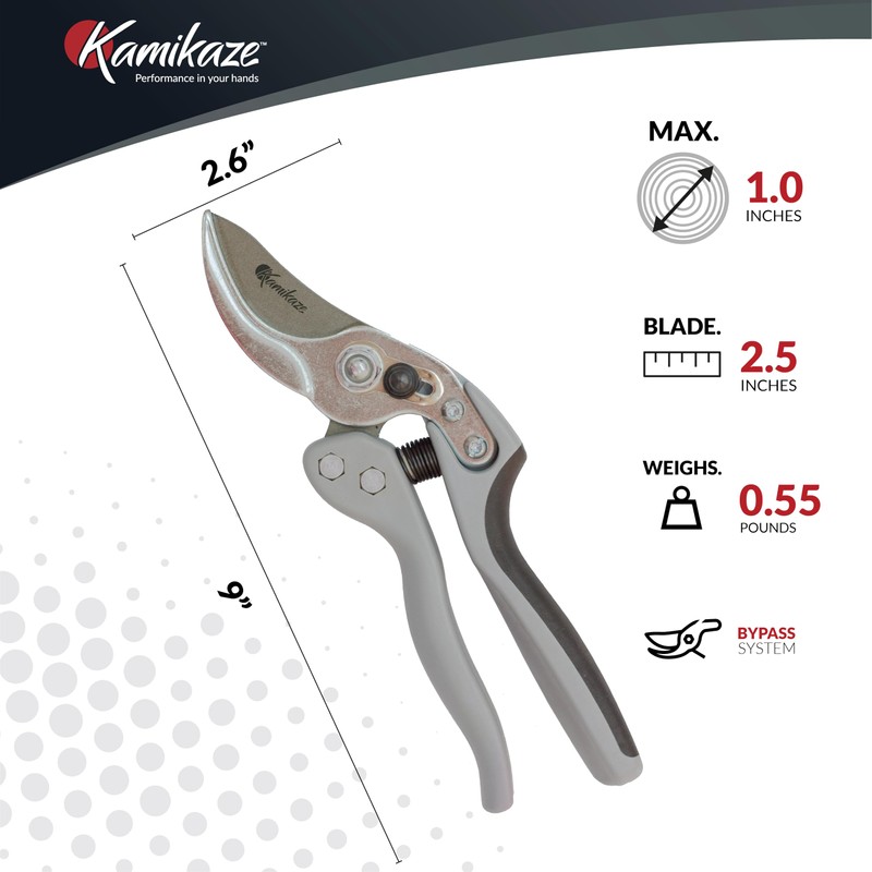 Kamikaze Pruning Shears, Professional Heavy Duty Handheld Clippers with Japanese
