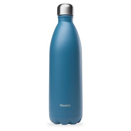 Qwetch Duck Blue Insulated Thermos Flask, 1L Stainless Steel Flask, 24 Hours Hot and Cold, Waterproof, BPA Free and Reusable