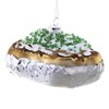 Cody Foster & Co Baked Potato Glass Ornament, Realistic Food-Themed Decor, 3.5" Hand-Painted Holiday Charm