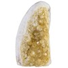 mookaitedecor Natural Citrine Stone Crystal Cluster Geode, Yellow Citrine Quartz