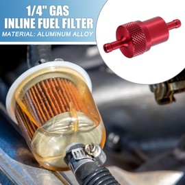 A ABSOPRO Universal Gas Inline Fuel Filter Gasoline Filter for Small Engines Bike ATV UTV Motorbike Red