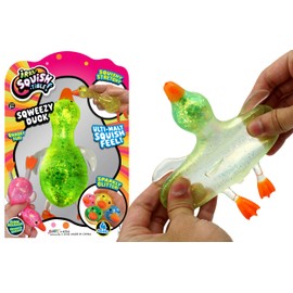 JA-RU Squishy Glitter Ducks (1 Stretchy Duck Toy) Kids Squishy Fidget Toys. Animal Stress Balls. Stress Relief Sensory Toys. Bulk Party Favors Easter Basket Stuffers. 4536-1s