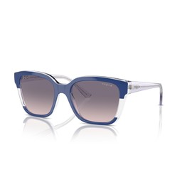 Vogue Eyewear VO5558SF Sunglasses, Top Blue/Transparent Grey/Pink Gradient Dark Violet, 55 mm