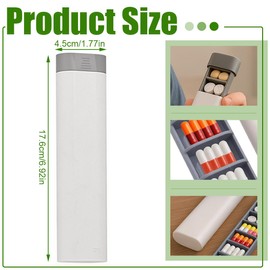 GXGM 1 Stück Supplement Box, Supplement Organizer, Tablettenbox 7 Tage, Pillendose, Nahrungsergänzungsmittel, Medikamente, Pillen, Tabletten Organizer für Unterwegs (Grau+Weiß)