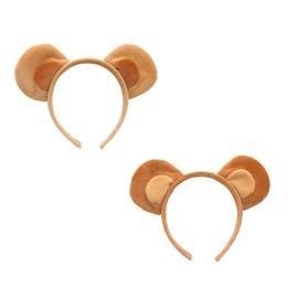 2 Pack Bear Headband Cute Plush Bear Ears Headband Animal Bear Ear Hairband Bear Costumes Accessories