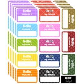 Hello, My Name is Stickers Tag, 390 Colorful Name Tags (3"x2") - Peel & Stick Identification Badges for School, Office, Conferences, Meeting, Teachers, Mailing & Family Parties, Self Adhesive Decals