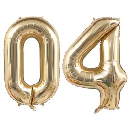 Champagne Gold Number 40 Birthday Balloons, 40 Inch Large Light Gold Foil Number 4 and 0 Balloons for Women, 40th Birthday Balloons for 40 Year Old Birthday Anniversary Party Decorations Supplies