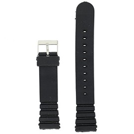 Tech Swiss 18mm Watch Band Replacement Rubber Plastic Black Textured To Fit Sport Strap