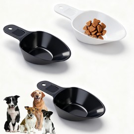 3PCS Dog Food Scoop 1 Cup, Plastic Pet Food Scoop with Measuring Lines 1/2 Cup 1/4 Cup for Dogs Cats Birds and Rabbits