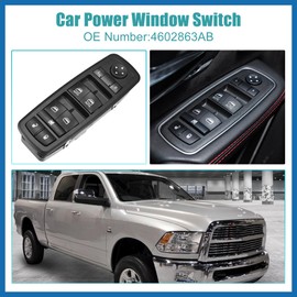 A ABSOPRO Front Left Driver Side Power Window Switch Window Control Switch Fit for Dodge for Ram 1500 2009-2010 No.4602863AB - Pack of 1 Item Replacement