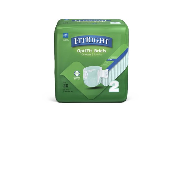 FitRight Stretch Ultra Adult Briefs, Incontinence Diapers with Tabs, Heavy Absorbency, Large/XL/2XL, 51 to 70", 20 Count (Pack of 4)