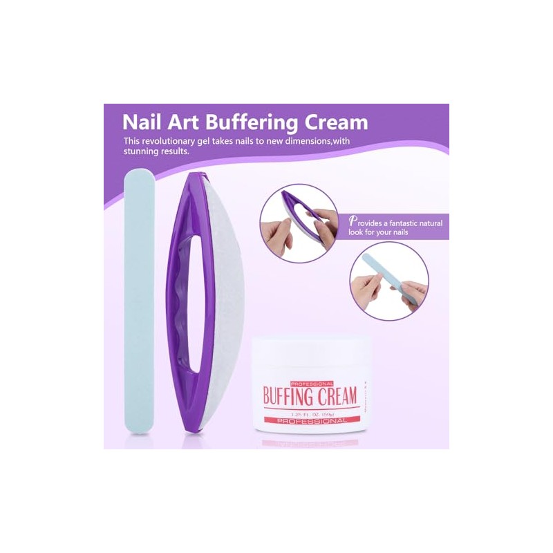 Crema para Pulir Uñas y Kit de Tiras de Pulido,