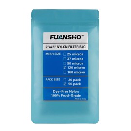 FUANSHO 120 Micron | 50-Pack Tea Filter Bags | 2x4.5 Inch Nylon Filter Bags
