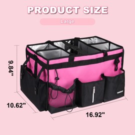 Large Cleaning Caddy Bag With Detachable Divider,Caddy Organizer With Handle,Cleaning Supply Storage With Adjustable Shoulder Strap & Waist Belt For Cleaners,Cleaning Housekeepers