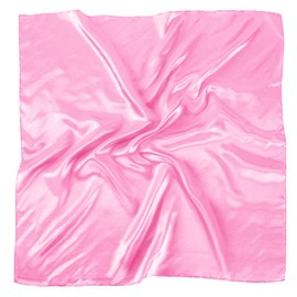 35 inches Solid Color Satin Silk Feeling Formal Large Square Neck Scarf Head Hair Wraps Handkerchief for Women Girls(Pink)