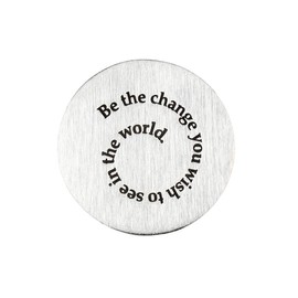 Danforth Pewter Metal Paperweight – 'Be the Change' Quote - Handcrafted Pewter Paperweights For Desk Home and Office – Made In USA